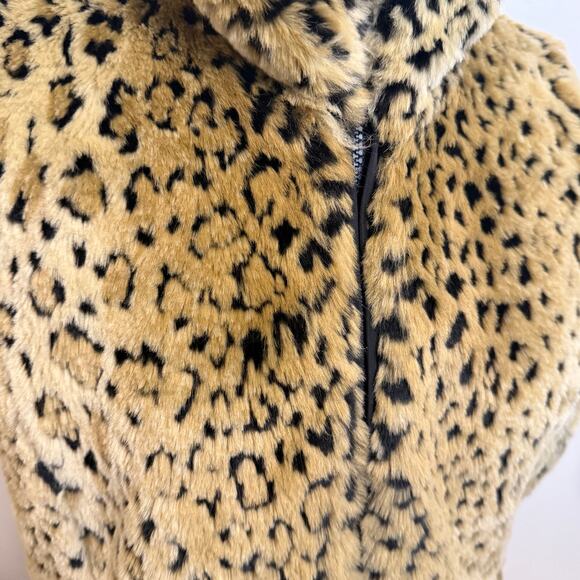 Kristen Blake Reversible Vest Size S Faux Fur Leopard Mob Wife Y2K Glam - Picture 7 of 13